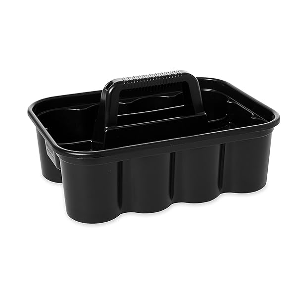 Rubbermaid Commercial Deluxe Carry Cleaning Caddy, Black (FG315488BLA) (2 PACK)