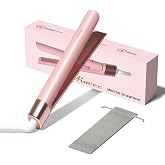 Mini Hair Straightener Flat Iron 0.8 Inch, Small Travel Dual Voltage Pink | Temperature 360-420℉ with fast PTC heating for fine, normal, thick, or heat-sensitive hair, Dual Voltage 100&ndash;240V Design