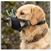 Dog Muzzle Medium Sized Dogs - Soft Muzzle for Medium Sized Dog with Air Mesh | Adjustable Dogs Muzzles to Stop Biting Barking and Chewing that Allows Panting Drinking | Perfect for Small to Large