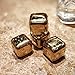 Food Grade Stainless Steel Whiskey Stones,Multi Color Ice Cubes,Bourbon Chilling Cubes, Cocktail Rocks Pack of 8 Whiskey Gift Set(4 Golden + 4 Silver Cubes) with Freezing Storage Tray and Tong