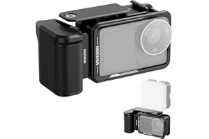 NEEWER Cage and Side Handle Accessories Kit Compatible with DJI Osmo Action 5 Pro / 4/3 Camera, Protective Metal Video Rig Ma