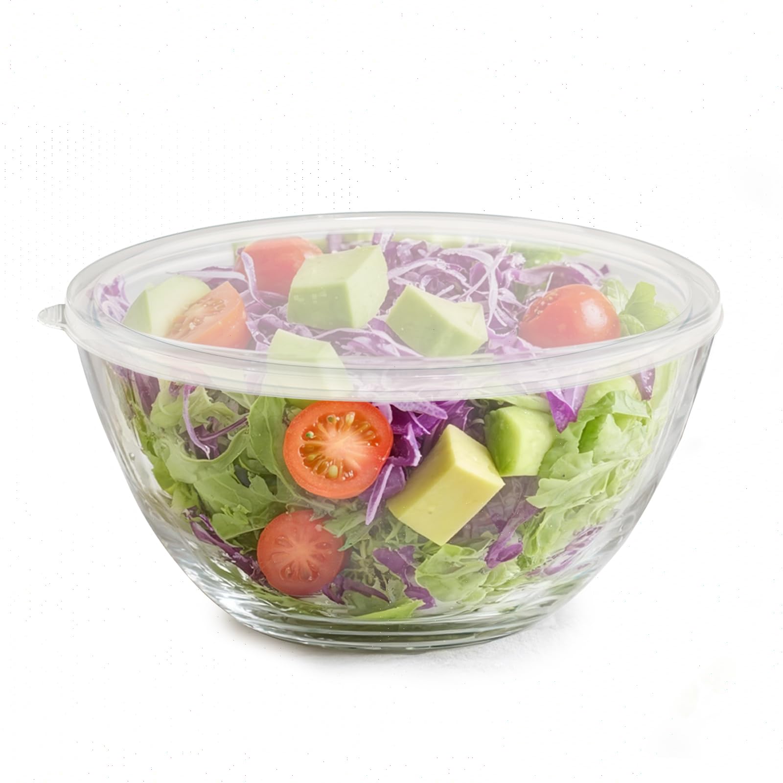 Photo 1 of Ronanemon 5 Quart Deep Big Glass Bowl with Lid,10 Inch Large Glass Mixing Bowl for Sourdough Bread Kitchen Salad Bread Storage, For Prepping, Marinating & Brining Kimch (clear)