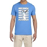 Blue Detroit David Montgomery Text Pic T-Shirt