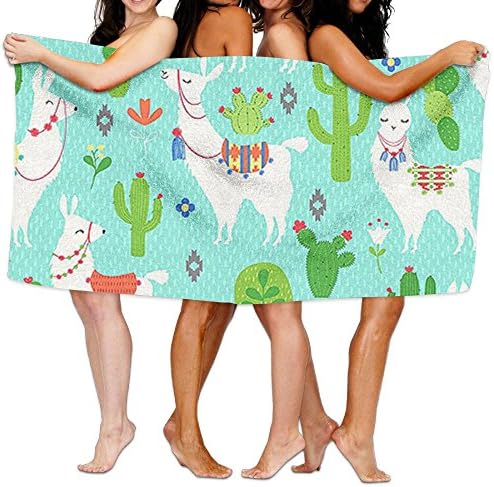 Unisex Llama And Cactus Beach Towels Washcloths Bath Towels For Teen Girls Adults Travel Towel Pool And Gym Use 31x51 Inches