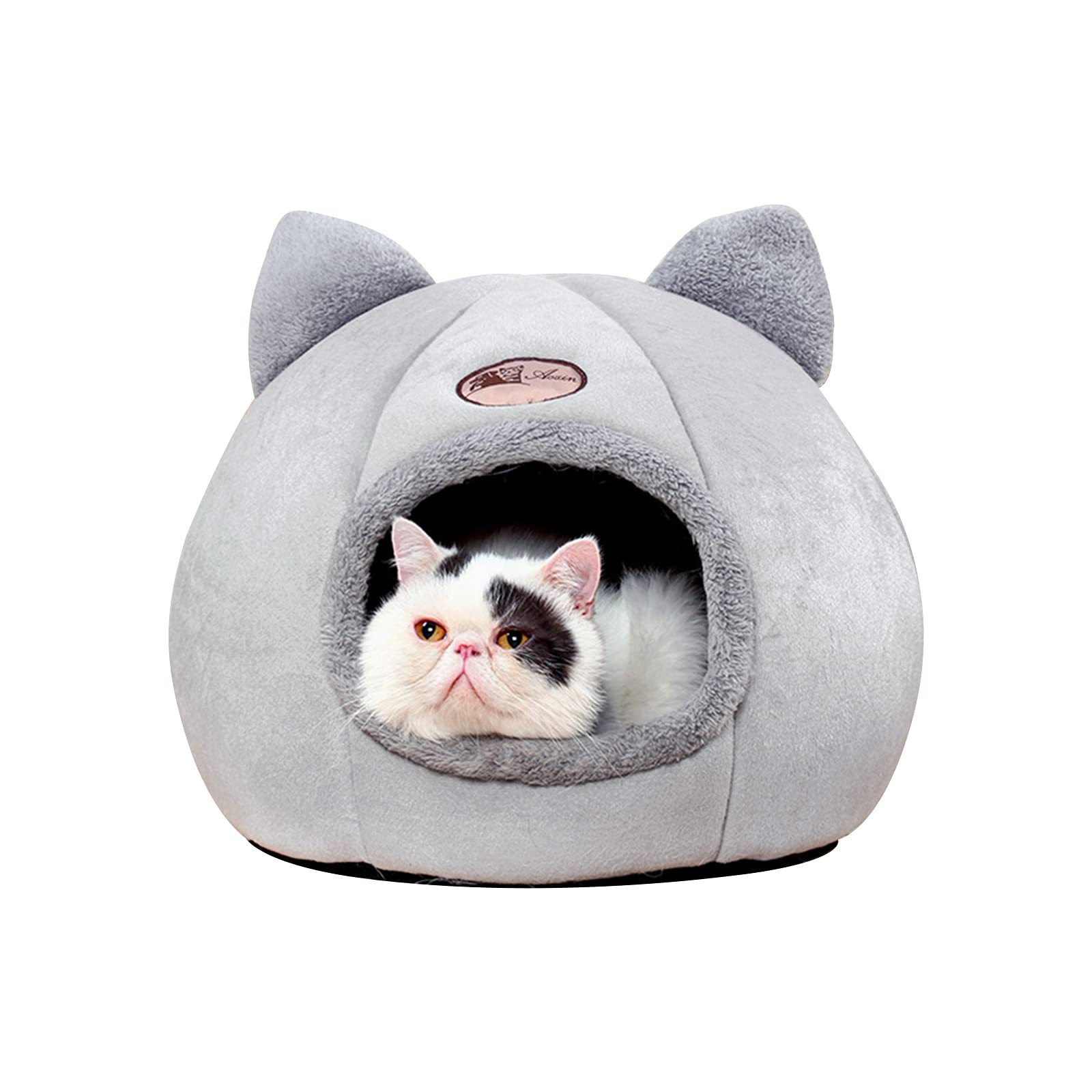 Andiker Cat Cave, 36 * 36 cm Warm and Comfortable Tent With Non-slip Bottom, Semi-enclosed Foldable Nest Cozy Sleeping Bed for Cats