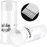 Dming 200 Pieces Disposable Micro Brush Applicator Microswabs for Eyelash Extension Removing Tools, Mini Cotton Swab Brushes for Makeup and Personal Care (White)