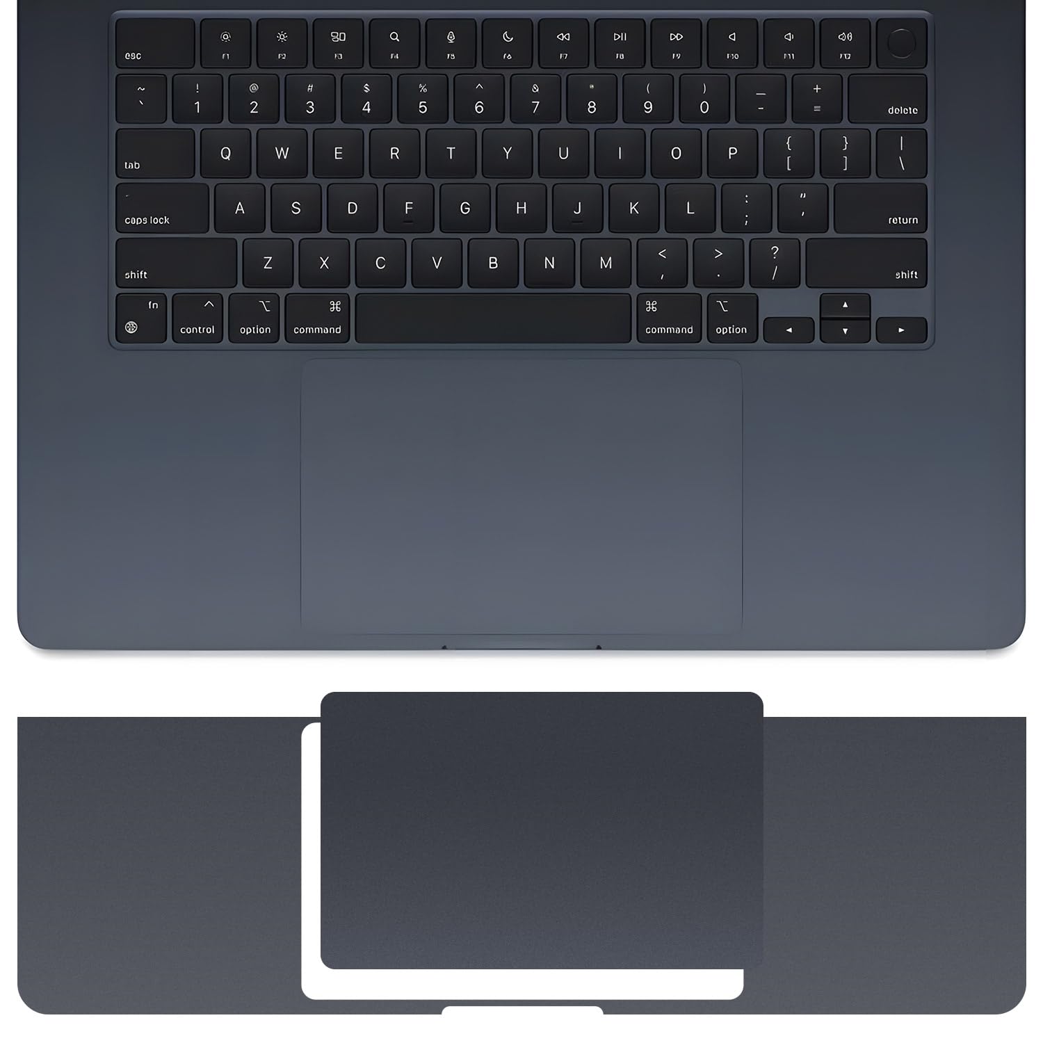 Photo 1 of CaseBuy MacBook Air 15 inch Palm Rest Protector Cover 2025 2024 2023 MacBook Air 15" M2 M3 M4 Chip A2941 A3114 A3241 Anti-Strach Wrist Rest Keyboard Decal Sticker Skin -Midnight