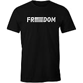 THE PEOPLES BRIGADE Freedom Patriotic T-Shirt American Flag Unisex Cotton T-Shirt | Short Sleeve | American Flag Tee