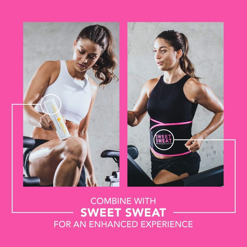 Sweet Sweat Premium Waist Trimmer (Pink Logo) for Men & Women ~ Includes Free Sample of Sweet Sweat Gel!: Clothing