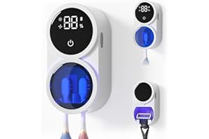 Toothbrush Sanitizer Holder, GEVOODIX Tooth Brush Holder for Bathroom, Wall-Mounted Toothbrush Holders Organizer Auto-Inducti