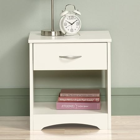 DecorNation Meraki Engineered Wood End Table Nightstand, White