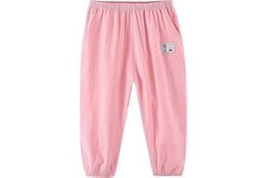 Girls Summer Long Pants Cotton Linen Straight Cuffs Elastic Waist Ankle Length Trousers Teen Kids Solid Casual Pants