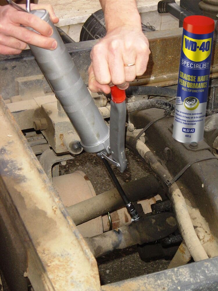 WD-40 Specialist Hochleistungs-Mehrzweckfett 400g Kartusche – Kalziumsulfonat-Fett für Lager, Zahnräder, Wellen & Gelenke, extrem druck- & wasserbeständig, einsetzbar von -30 °C bis +140 °C, braun 5