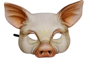 Unisex Halloween Mask Novelty Half Face Pig Mask Creative EVA Animal Party for Halloween Carnival Masquerade Black