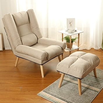 Amazon De Wof Kleine Wohnung Faules Sofa Recliner Mit Fussstutze Liegestuhl Faltbar Schlafzimmer