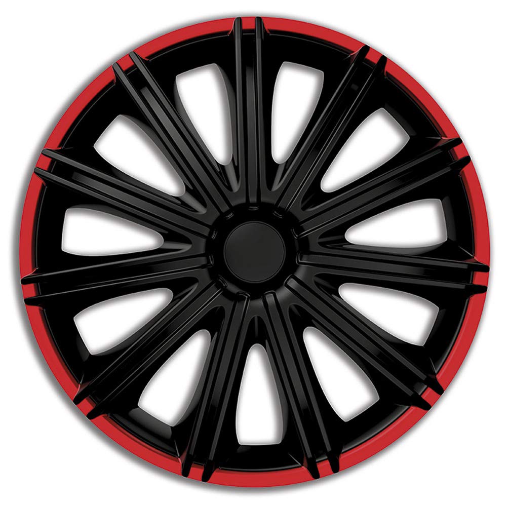 AutoStyle Set of 4 wheel covers Nero R 16-inch black/red