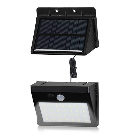 T-SUNRISE Foco Solar Exterior, Luz de Pared al Aire Libre de 28 LED