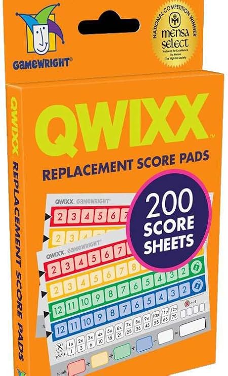 Qwixx, Replacement Score Cards Action Game