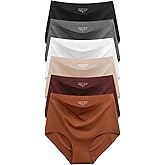 Womens Underwear Seamless High Waisted Briefs Silky Stretch No Show Breathable Full Coverage Ladies Panties 6 Pack