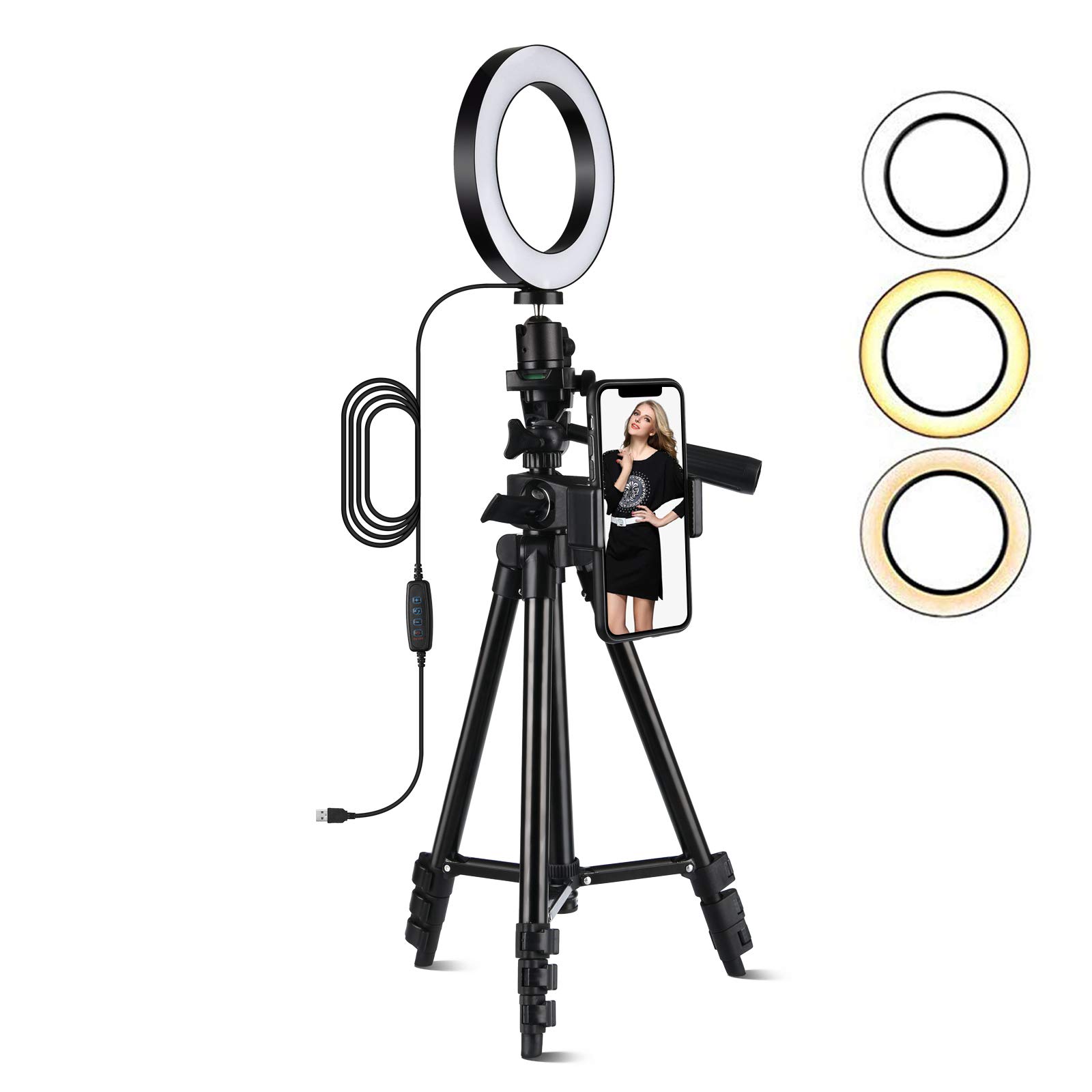 Buy 5.7'' Inch LED Selfie Ring Light for Makeup Live Stream and YouTube