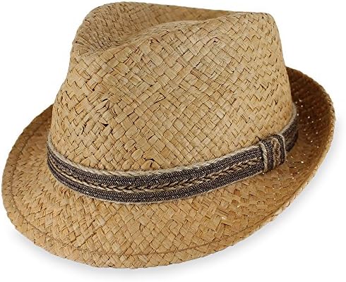 Belfry Ebb Tide - Matte Raffia Summer Straw Fedora In 4 Sizes (Medium, Tea)