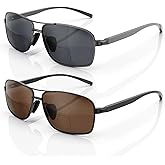 LianSan 2 Packs Premium Metal Bifocal Sunglasses for Men Women Retro Top Clear Sun Readers with UV Protection(Multicolor,2.50x)