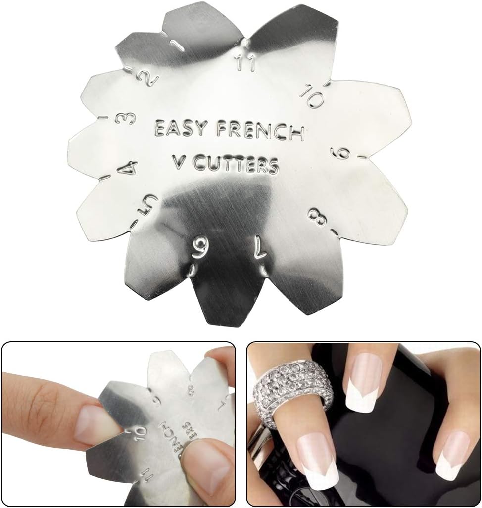 Professional Small 1-11 Sizes V Shaped Cutter French Manicure Nail Art Tool Poly Tips Pink White Trimmer UV Gel Nail Polish, HJ-NAT186-FS08 - Image 3