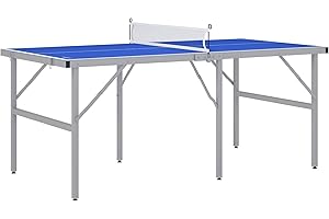 Soozier 6' x 3' Mini Ping Pong Table Set with Aluminium Frame, Foldable Table Tennis Table with Net, 2 Paddles, 3 Balls, Adju