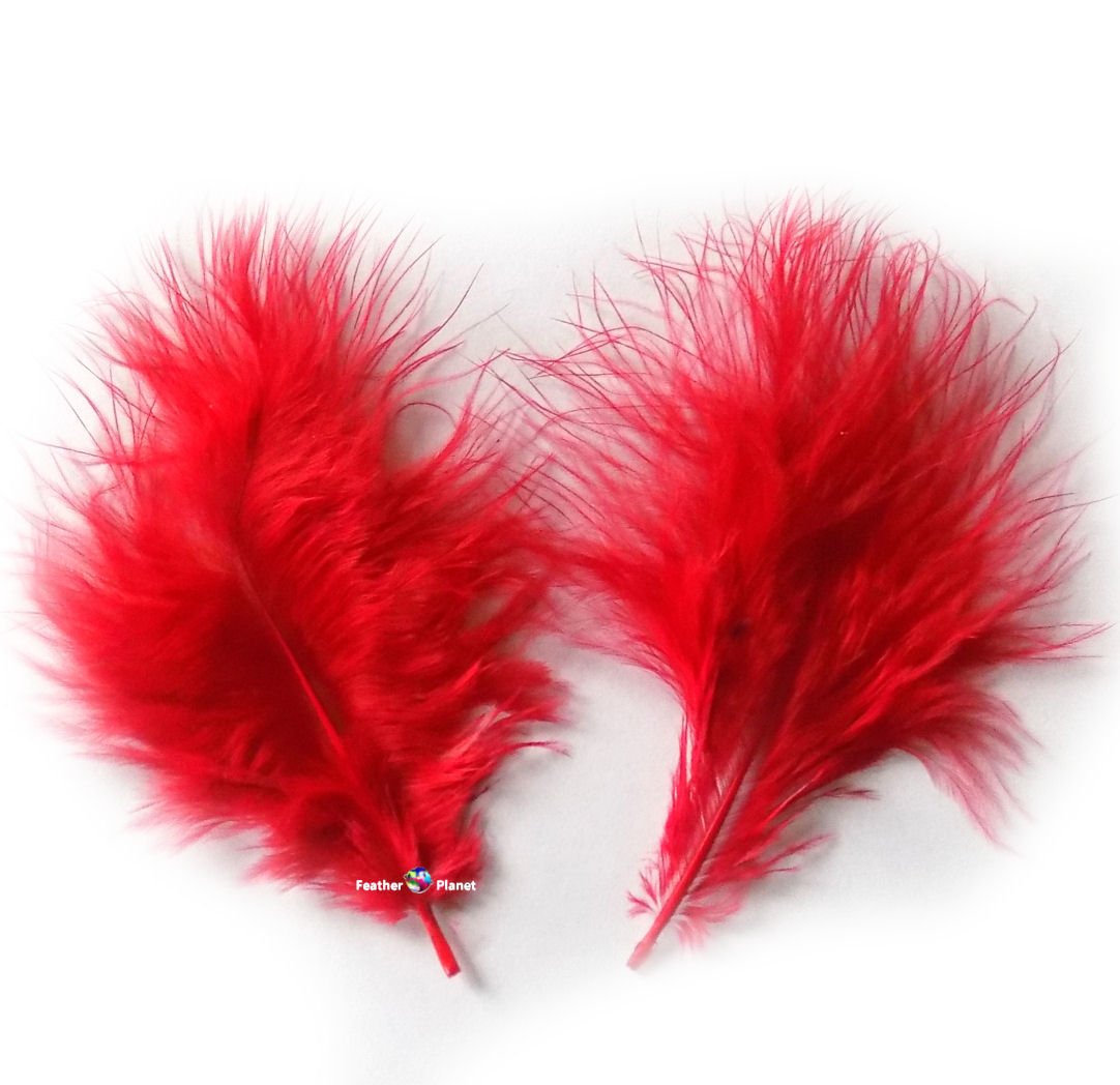 Marabou Feathers in Red (Pk 30) by GC