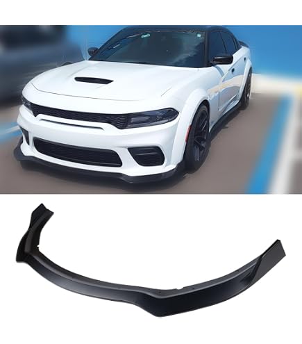 thumbnail image 2 of V1 Style Gloss Black Front Bumper Lip Splitter 3-Piece For Dodge Charger SRT 2015-2022 2 of 5