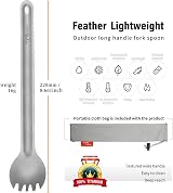 TiTo Titanium Spork and Spoon Long Handle Ultralight Camping Flatware view 2