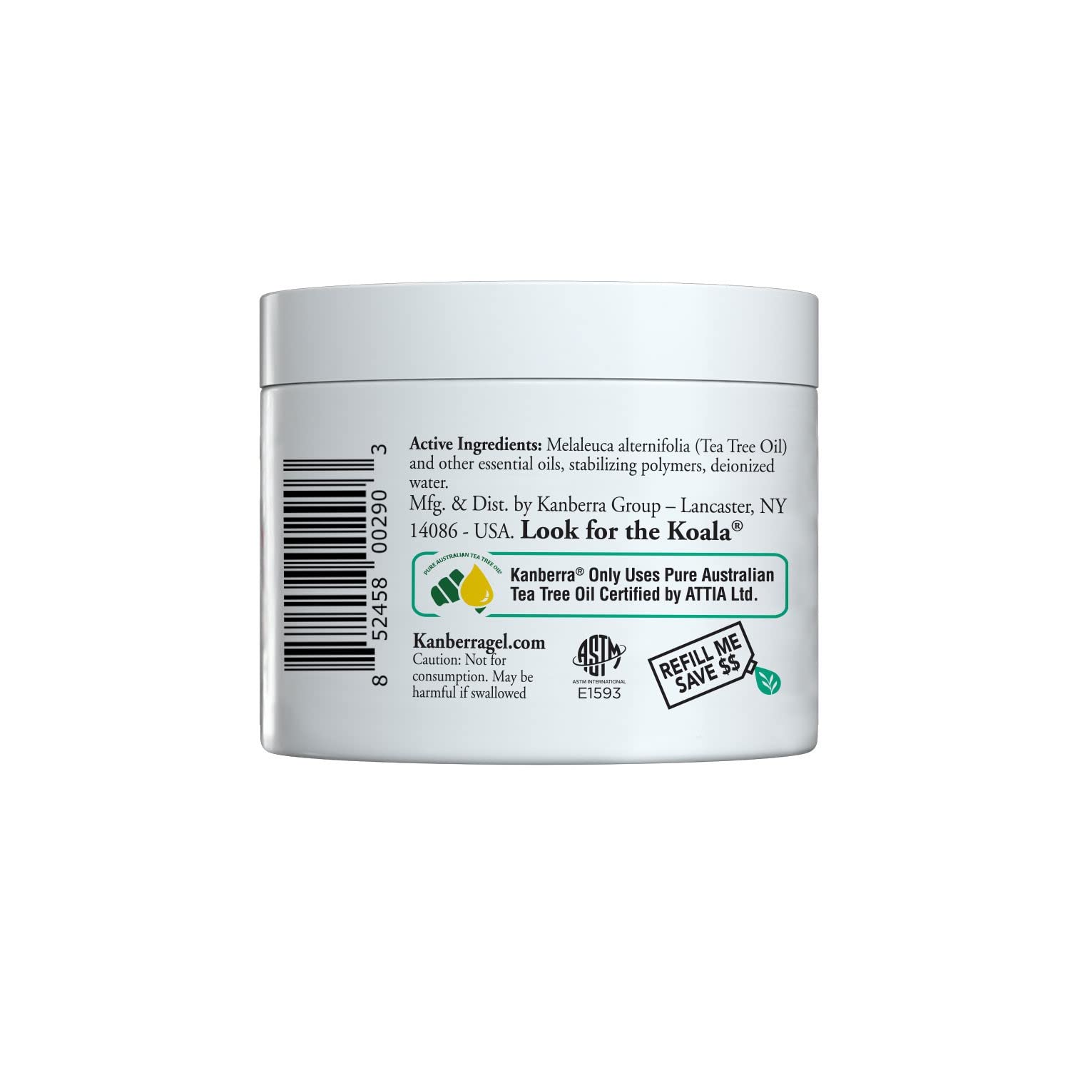 Kanberra Gel 4oz - All-Natural Odor Eliminator & Air Freshener for Home, Car, RV, Boat, Gym Bag | Eco-Friendly, Long-Lasting Tea Tree Oil Formula, Safe for Pets and Family.