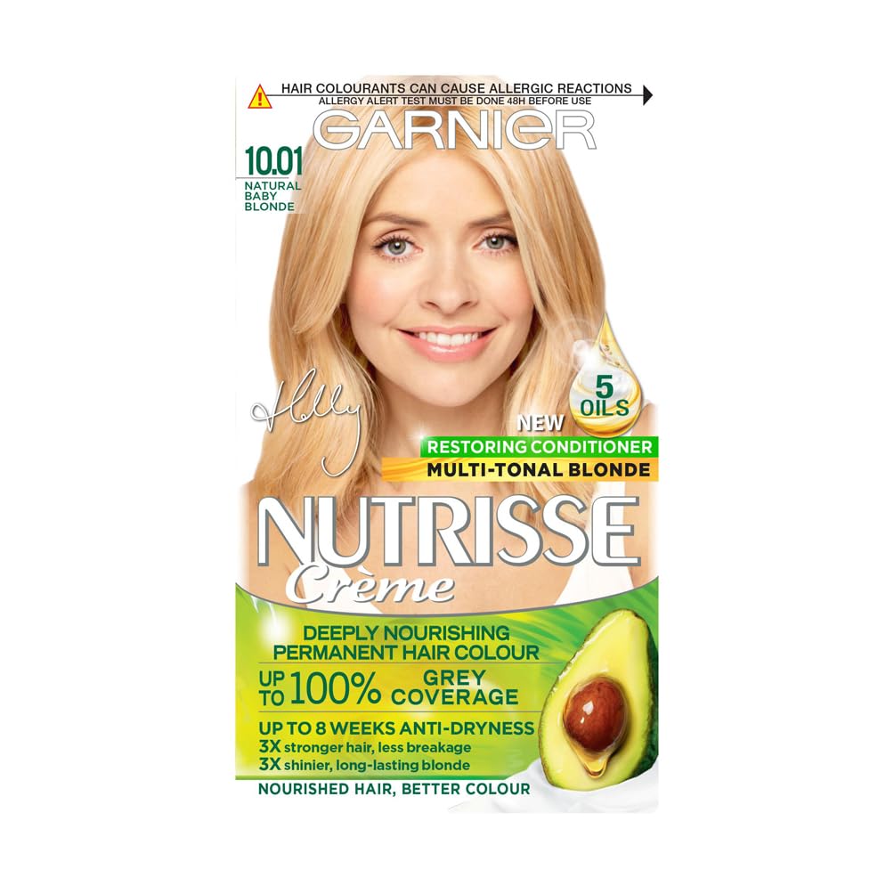 Garnier Nutrisse Permanent Hair Dye, Natural-looking, hair colour result, For All Hair Types, 10.01 Natural Baby Blonde — image 1