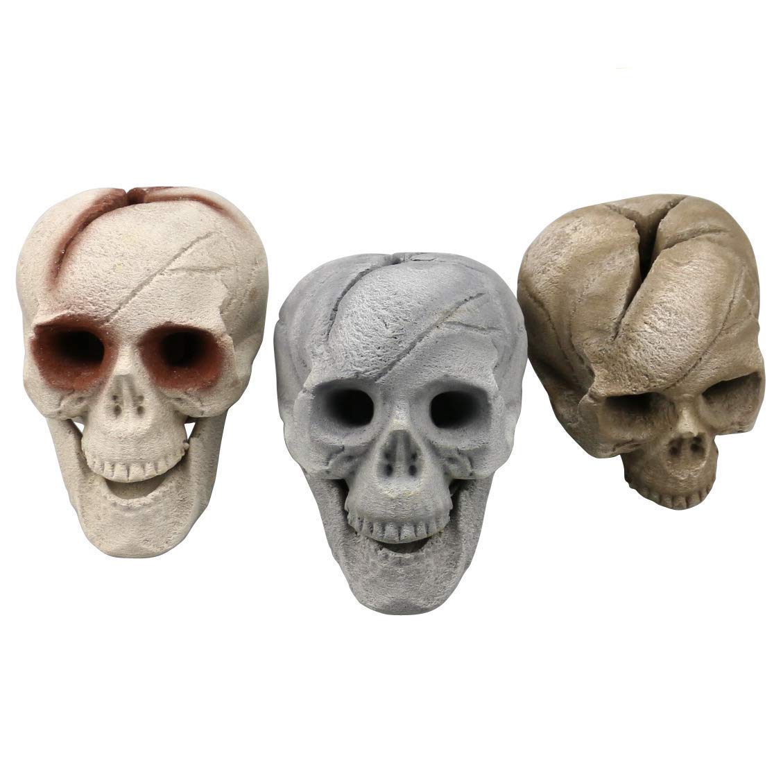 Regal Flame Human Skull Ceramic Wood Large Gas Fireplace Logs Logs