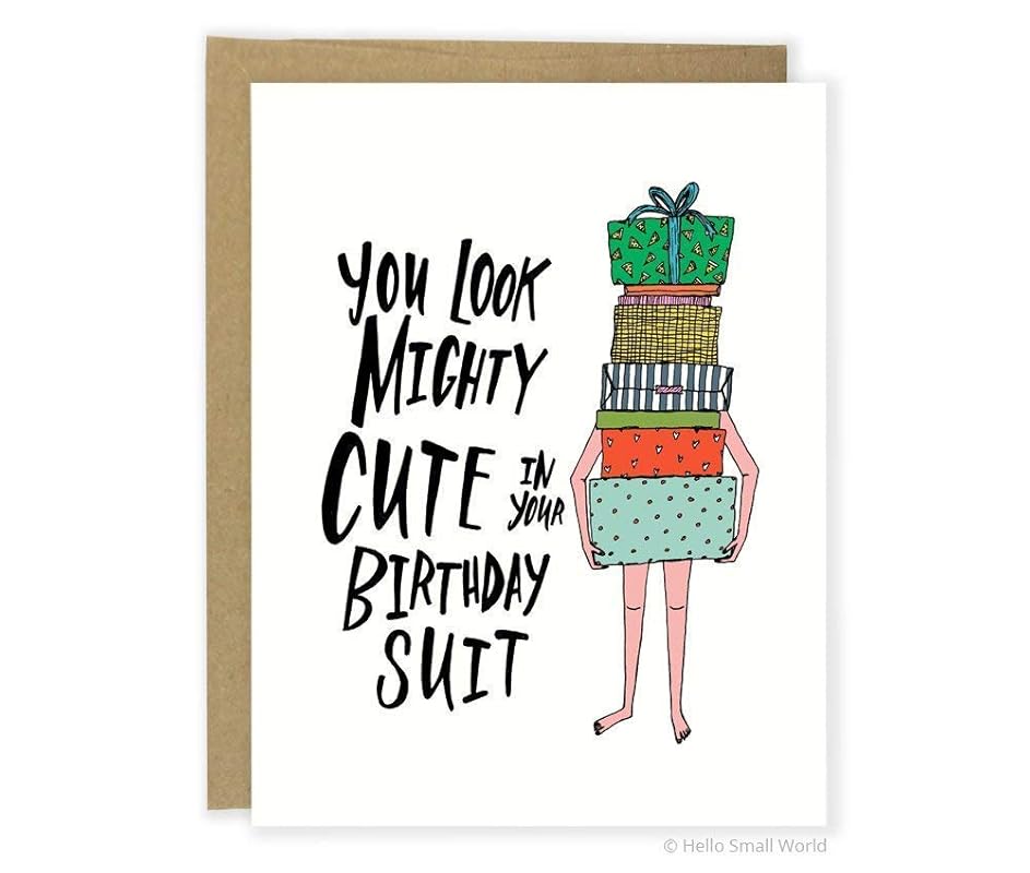 Funny Birthday Card, Birthday Suit Greeting