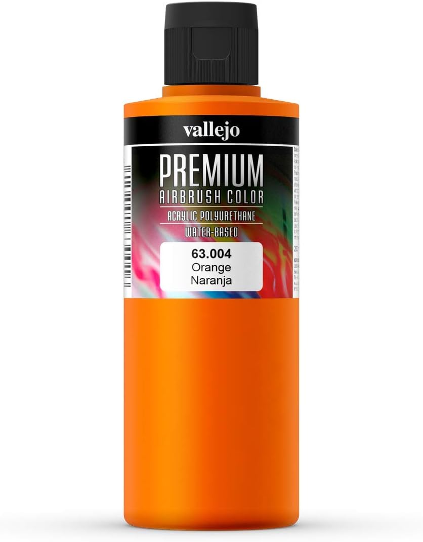 Vallejo AV Premium Color, 200ml, Opaque Orange, Model paint, VAL63004, 200 ml (Pack of 1)