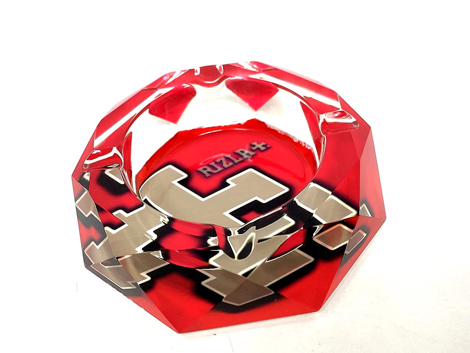 Rizla Crystal Glass Ashtray, Official Licensed Rizla Astray (Red)