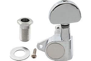 Musiclily Basic R15A Single 15:1 Ratio Full Sealed Machine Head Treble Side Tuner Tuning Peg Key with Half Moon Button Right 