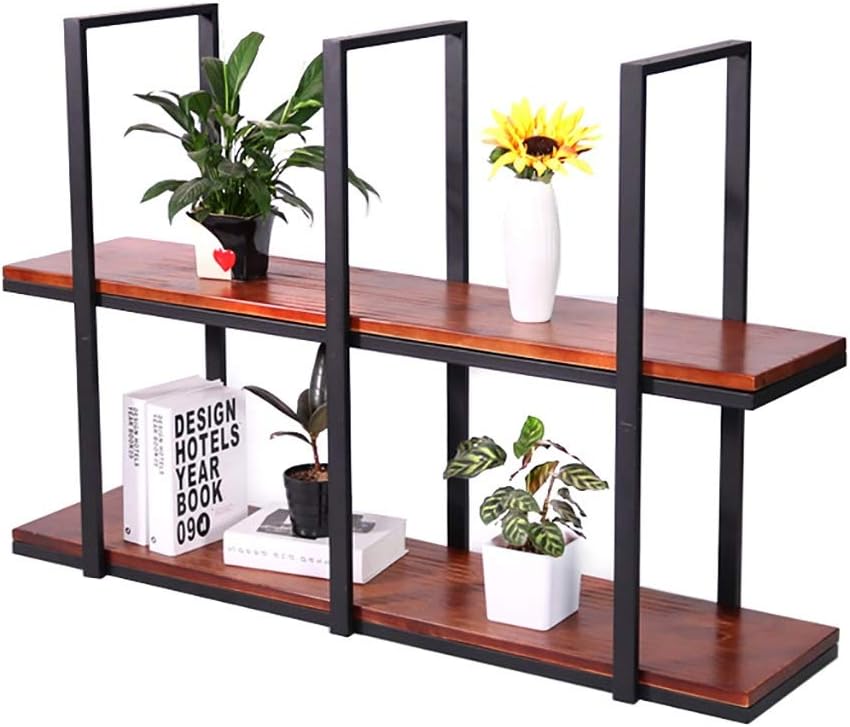2tier Ceiling Shelf, Retro Industry LOFT Wrought Iron Solid Wood Shelf