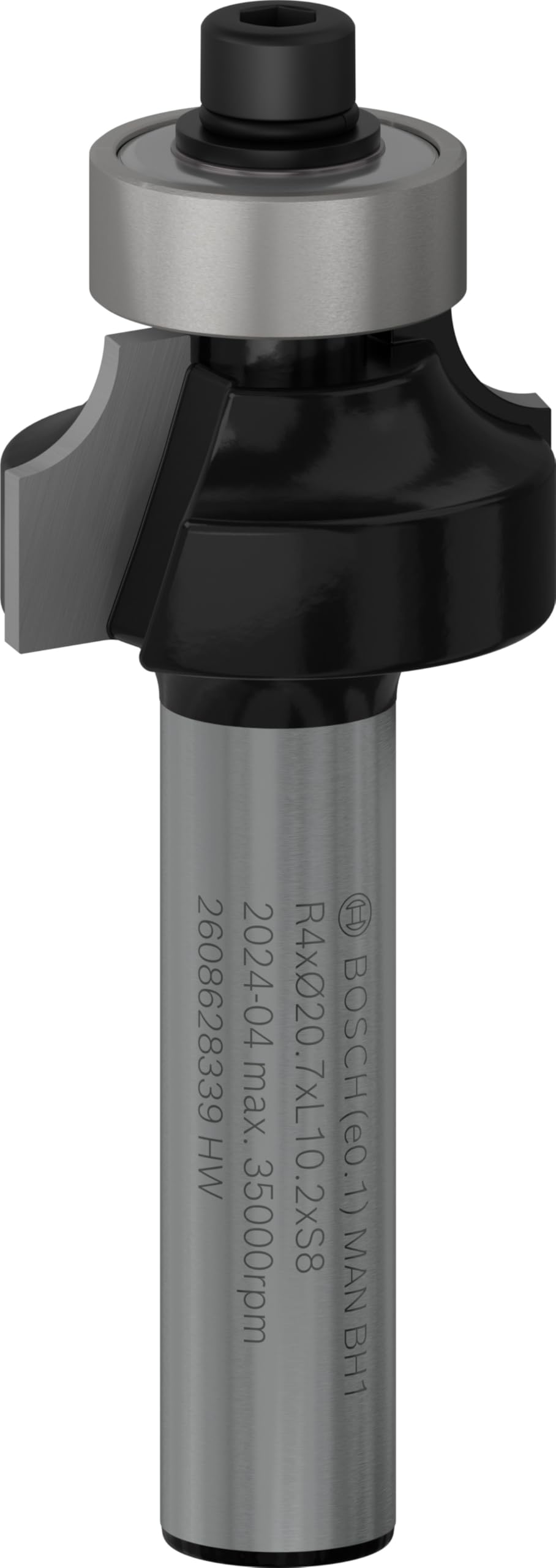 Bosch 2608628339 Rounding Router Bit, 0 V, Silver, 8 x 20.7 x 53 mm