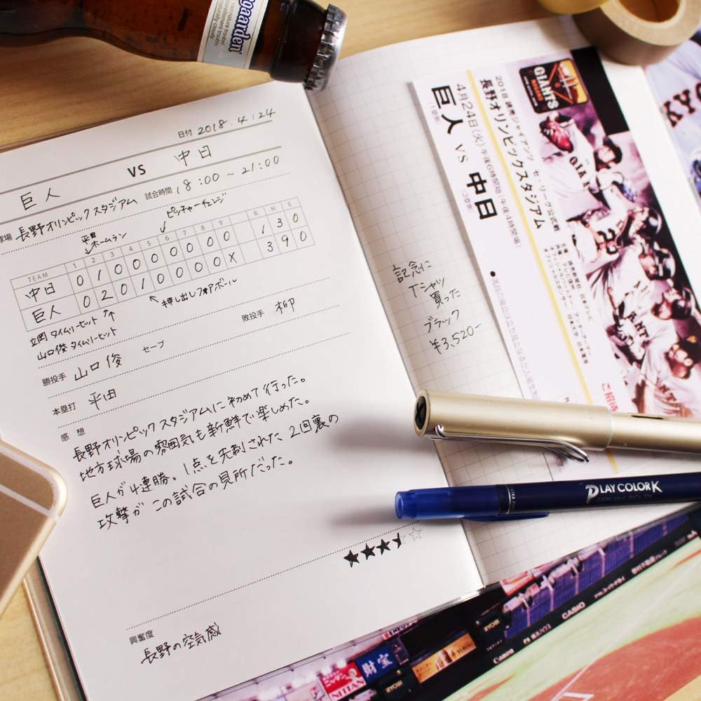 Amazon 野球 ノート 記録 野球観戦ノート グリーン プロ野球 観戦 スコアブック チケット 趣味ノート ノート 文房具 オフィス用品