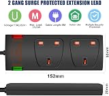 ExtraStar 2 Way Double Socket Power Extension Lead 5M Surge Protected 13A view 2