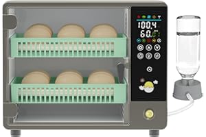 Hethya Incubators for Hatching Eggs, Egg Incubator with Automatic Egg Turning and Humidity Monitoring, Incubator for Chicken Eggs, 18-24 Eggs Incubator with Egg Candler for Duck Goose Quail Eggs