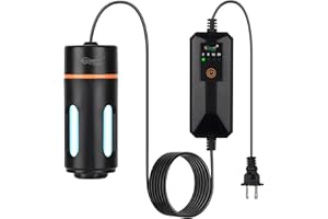 hygger Aquarium U-V Light with Timer, 360° Protective Shield Clean Light for Green Water and Algae Clean, Mini Algae Control Lamp for Freshwater and Saltwater Tank (3W for 5-25 Gallon)
