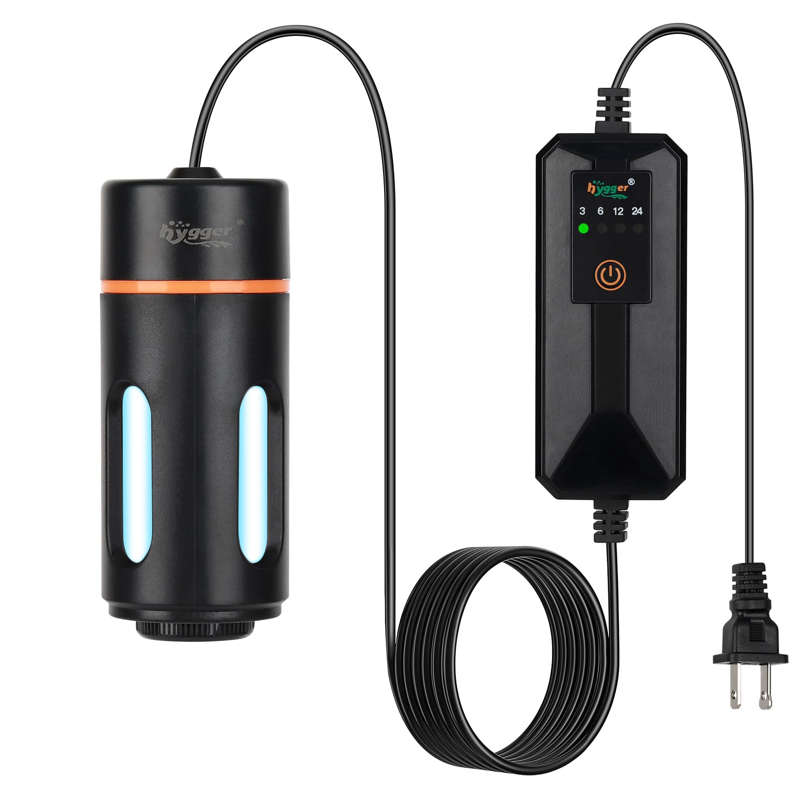 Photo 1 of hygger Aquarium U-V Light with Timer, 360° Protective Shield Clean Light for Green Water and Algae Clean, Mini Algae Control Lamp for Freshwater and Saltwater Tank (3W for 5-25 Gallon)