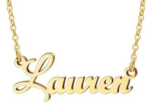 Ldurian Custom Name Necklace Personalized | Name Pendant Necklace Christmas Gifts | 14K Gold Dainty Name Plate Charm Necklaces Birthday Girl Jewelry Gift for Teen Girls