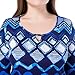 Chicwe Women's Notched Round Neck 3/4 Sleeves Printed Plus Size Tunic Top US12-28