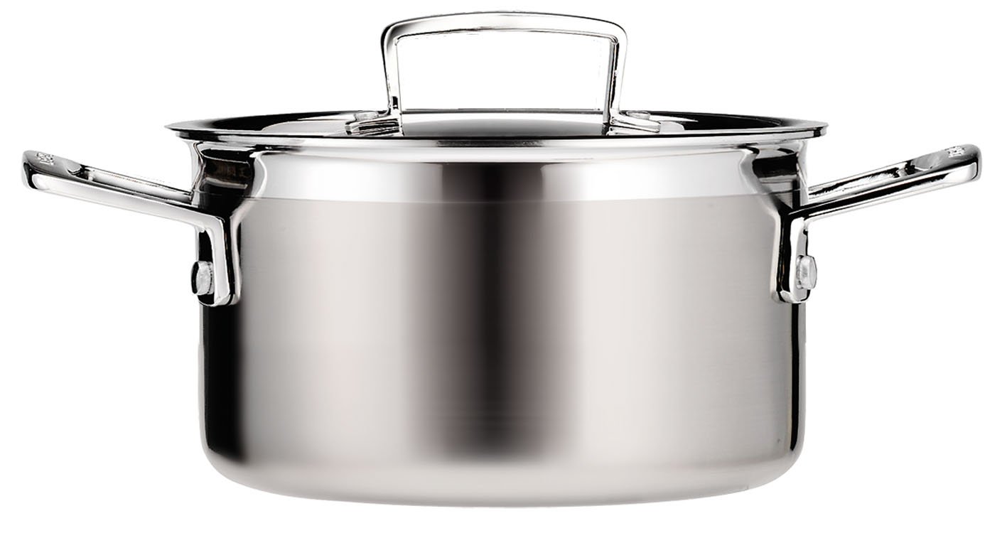 Le Creuset 3-Ply Stainless Steel Shallow Casserole with Lid, 20 x 9.7 cm, 96200720001000