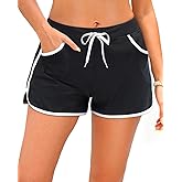 Tempt Me Women Swim Shorts with Pockets - Beach Boardshorts Drawstring Swim Trunks Bathing Suit Bottoms 2025
