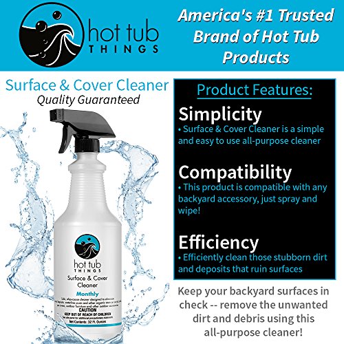 Hot Tub Things Surface & Cover Cleaner 32 Ounce - All-Purpose Cleaner for All Your Backyard Accessories